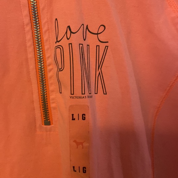 Size large womens pink Victoria secret quarter zip shirt - Picture 2 of 7